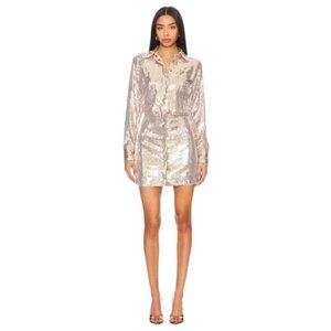 Free People Sophie Sequin Mini Dress in Champagne